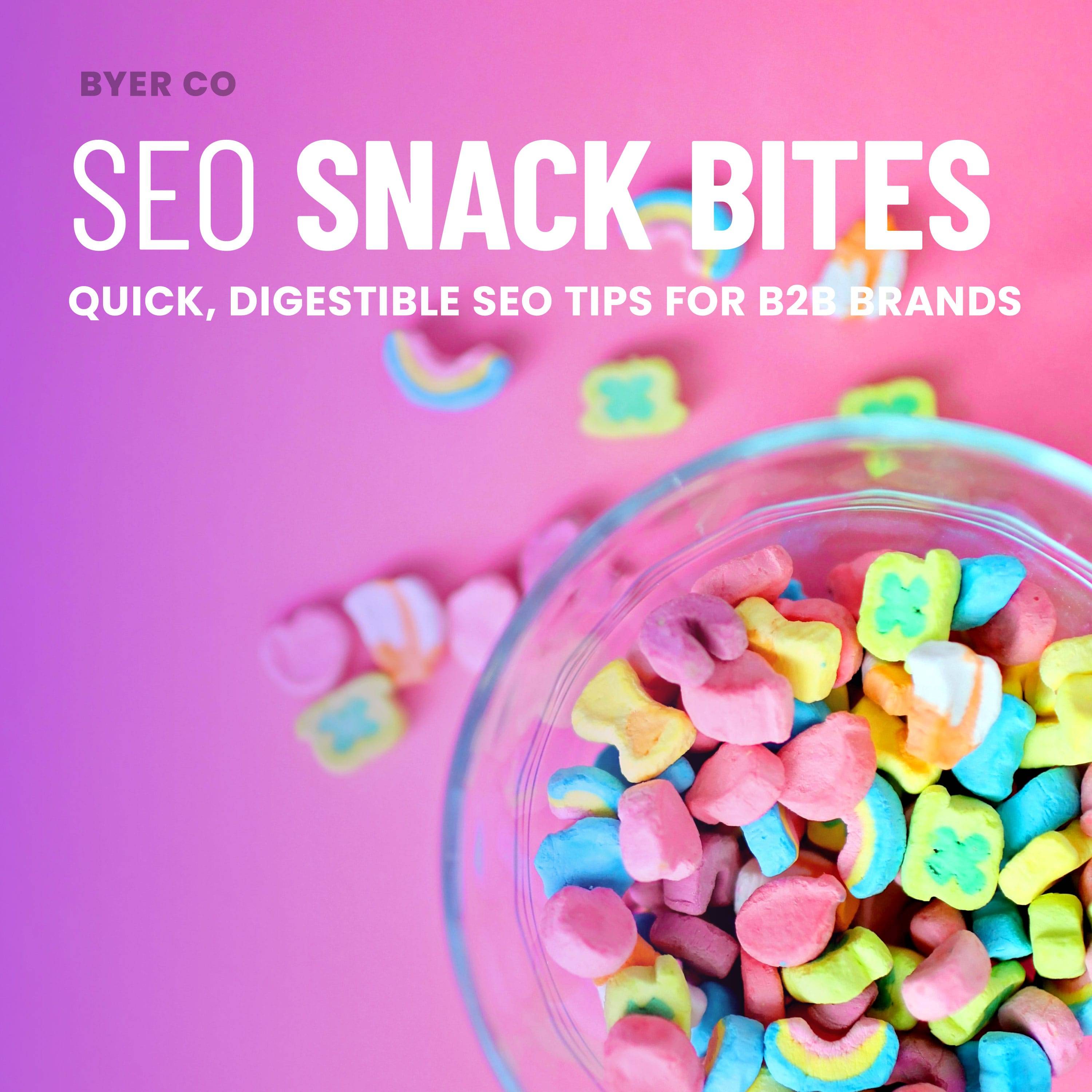 SEO Snack Bites - Quick, Digestible SEO Tips for B2B Brands episode artwork